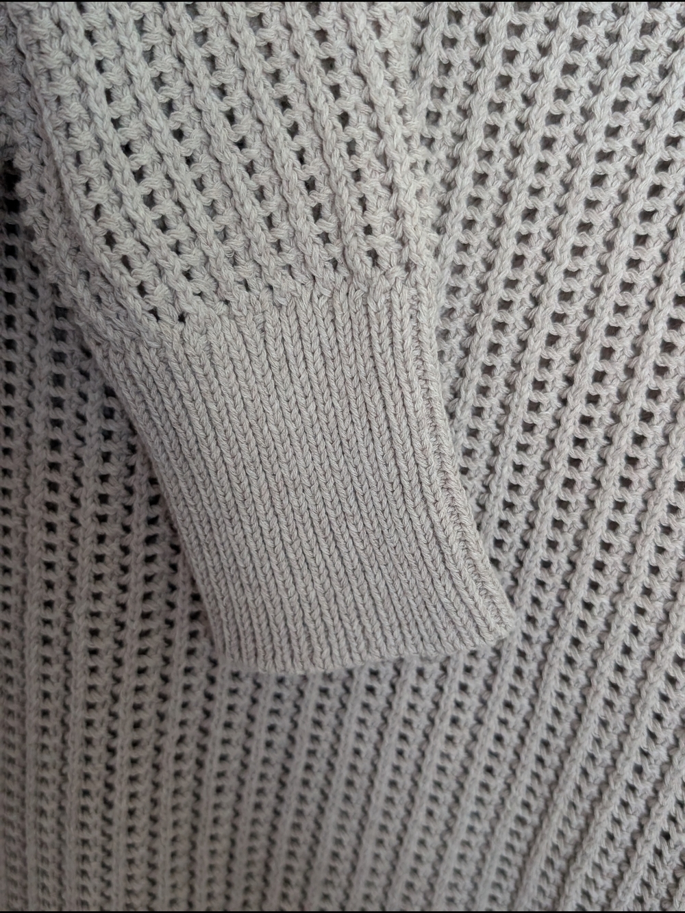 Theory Arshan Open Knit Pullover Women's Sweater in Oatmeal Size Large - Picture 3 of 10